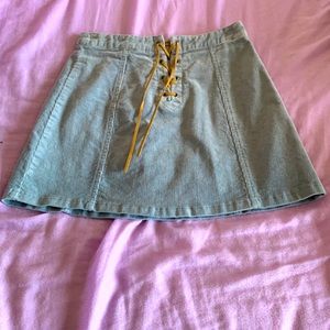 Blue corduroy mini skirt